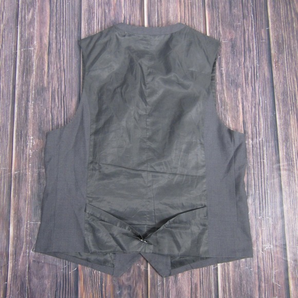 RUTH & BOAZ Vest Mens Medium Gray Dress Suit Waistcoat 4 Button Adjustable Back - Picture 4 of 6